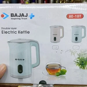 Bajaj AE 18T Electric Kettle - 2.5 Liter 1500W Power 360 DEGREE ROTATION AUTO OFF SYSTEM DOUBLE LAYER & STAINLESS STEEL BODY COVER WITH SAFETY HINGE
