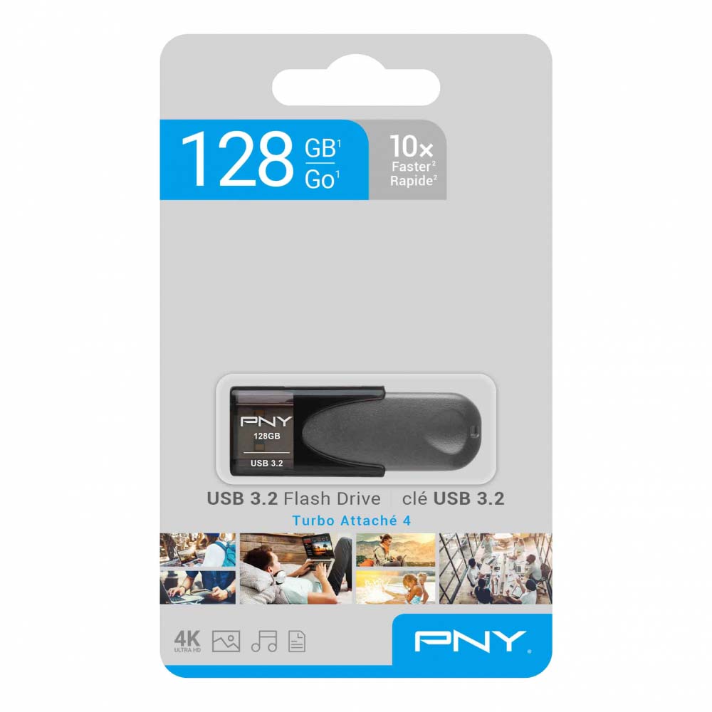 PNY 128GB Turbo Attache 4 USB 3.2 Flash Drive Pendrive
