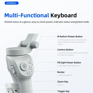 TOKQI M01 3-Axis Anti-Shake Handheld Gimbal Phone Stabilizer Foldable Holder Selfie Tripod