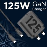Motorola 125W GaN Turbo Power Charger with 6.5A USB-C to C Cable