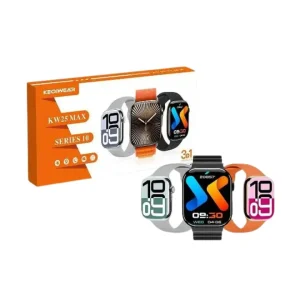 Here’s a polished and SEO-friendly product description for the KEWIWEAR KW25 Max Series 10 Smartwatch for DashiBD.com: KEWIWEAR KW25 Max Series 10 Smartwatch – 1.91" HD Display | Bluetooth Calling | 100+ Sports Modes | 3 Straps Stay connected, active, and stylish with the KEWIWEAR KW25 Max Series 10 Smartwatch. Designed for both men and women, this feature-packed smartwatch combines performance, health tracking, and fashion — making it the perfect companion for your everyday lifestyle. Key Features: Brand: KEWIWEAR Model: KW25 Max (Series 10) Display: 1.91-inch HD Ultra-Bright screen for a clear and vivid viewing experience Bluetooth Calling: Make and receive calls directly from your wrist Health Monitoring: Real-time heart rate, SpO₂ (blood oxygen), and sleep tracking Fitness Tracking: Over 100+ sports modes for running, cycling, walking, yoga, and more Step Count & Calorie Burn: Stay on top of your daily fitness goals Notifications: Receive instant alerts for calls, messages, and social apps Design: Comes with 3 stylish interchangeable silicone straps for a customizable look Durability: Dust and splash-proof design for everyday use Battery Life: Long-lasting performance for all-day use Warranty: 3-month official warranty Box Includes: 1x Smartwatch, 1x Charging Cable, 3x Straps, 1x User Manual Why Choose KEWIWEAR KW25 Max Smartwatch: The KW25 Max offers premium design, advanced fitness features, and reliable performance — all in one sleek device. Whether you’re at the gym, at work, or on the go, it keeps you connected and in control. Get the KEWIWEAR KW25 Max Series 10 Smartwatch today at DashiBD.com – your ultimate smartwatch for fitness, fashion, and functionality!