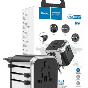 Hoco AC5 2USB + 1 Socket Travel Charger