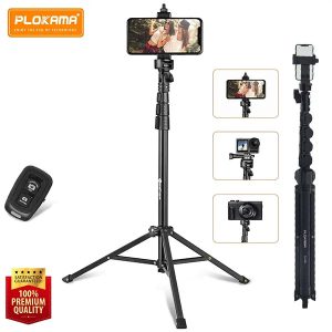 Plokama Photograph Tripod PK-996 – 170cm Professional Tripod with Bluetooth Remote | DeshiBD.com Capture every moment with precision using the Plokama Photograph Tripod PK-996, now available at DeshiBD.com. This professional 170cm selfie stand tripod is designed for photographers, vloggers, and content creators who need stability, flexibility, and convenience in one compact tool. The Plokama PK-996 Tripod offers adjustable 3-section aluminum alloy legs, allowing you to set the perfect height for any shooting angle. Its anti-slip rubber feet provide excellent grip on all surfaces, ensuring your shots remain stable and clear. With its lightweight and portable design, it’s perfect for travel, outdoor photography, and live streaming. Equipped with a Bluetooth remote control, you can capture photos and videos hands-free from a distance — ideal for selfies, group shots, or professional content creation. The tripod is universally compatible with all smartphones and small cameras, making it a versatile accessory for any shooting setup. Key Features: Model: Plokama PK-996 Maximum Height: 170cm Material: High-Quality Aluminum Alloy Adjustable Legs: 3-section design for customizable height Feet: Anti-slip rubber base for stable positioning Bluetooth Remote: Included for wireless photo & video capture Compatibility: Universal with all mobile phones & small cameras Design: Lightweight, foldable, and easy to carry Ideal For: Photography, Videography, Vlogging, Live Streaming Color: Elegant Black Whether you’re shooting professional videos, capturing travel memories, or streaming live content, the Plokama PK-996 Tripod delivers the stability and versatility you need. 📸 Order now from DeshiBD.com — your trusted source for high-quality mobile photography accessories!