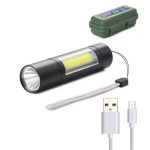 Rechargeable Flashlight Torch LED USB Portable Torch 3 Modes Mini Camping Lighting Torch Light