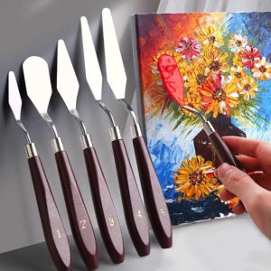Painting Knife and Spatula Set- 5 pcs Palette Knife Set for Mixing Paints, Thick Paint Applications and More