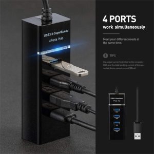 USB 3.0 Hub With 4 Ports 30CM Model : 303 - Black