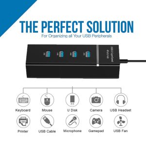 USB 3.0 Hub With 4 Ports 30CM Model : 303 - Black