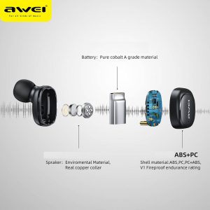 Awei T13 Pro TWS Waterproof Touch Sports Earbuds - Image 3
