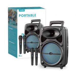 Greatnice GTS-2385 Portable Bluetooth Speaker With Dual Wireless Mic (8 Inch)