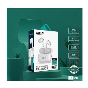 GEEOO TWS T20 Premium Earbuds White