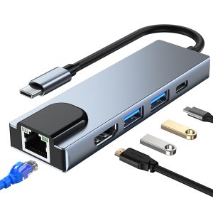 USB Type-C to HDTV 5-in-1 Hub (LAN + Type-C + USB×2 + HDMI)