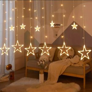 Big Star-Shaped Fairy String Lights (16ft Curtain Lights)