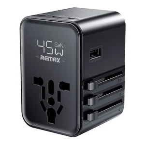 REMAX CM06 Explorer Multifunction 3 Type C + 1 USB + 1 AC 45W Fast Charging GaN Travel Wall Charger