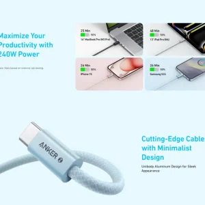 Anker Zolo 240W USB C to USB C Braided Cable