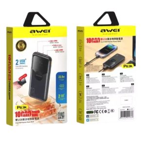 Awei P63K Power Bank 10000mAh 22.5W Fast Charging with LED Display