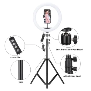 BD-360 14 Inch LED Ring Light with Tripod Stand and Mobile Holder