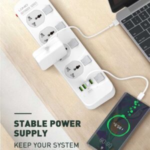 LDNIO SC4408C Extension Power Socket 4AC 4USB Strip
