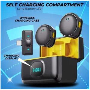 Q8 Dual Wireless Lavalier Microphone with Charging Case