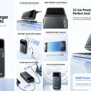 Awei PA-92 22.5W Fast Charging Power Bank - 20000mAh