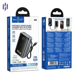 Hoco Q54 Shine PD 45W Power Bank with Cable 20000mAh
