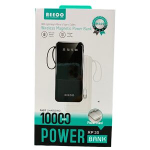 Reeoo RP 30 10000mAh Power Bank with Built-in Cables