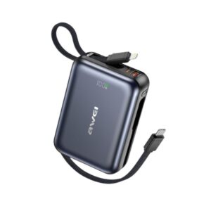 AWEI C03 20000mAh 45W Fast Charging Power Bank with Built-in Cables